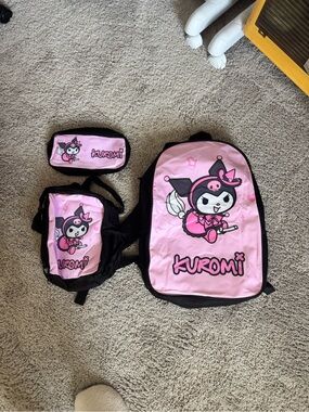 New:  Kuromi Pink 3 piece Backpack Set